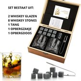 Exreizst Whisky Stenen Set – Inclusief Whisky Glazen - Whisky koelen – Herbruikbaar – Met Tang – 8 Stuks