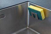 Porte-éponge Highport Design - Aide à la cuisine en acier inoxydable - Porte-éponge auto-adhésif pour évier - Organisateur d'évier en acier inoxydable - Porte-torchon résistant à l'eau