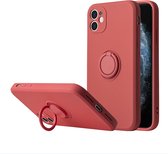 Apple iPhone 11 Back Cover | Telefoonhoesje | Ring Houder | Licht Rood