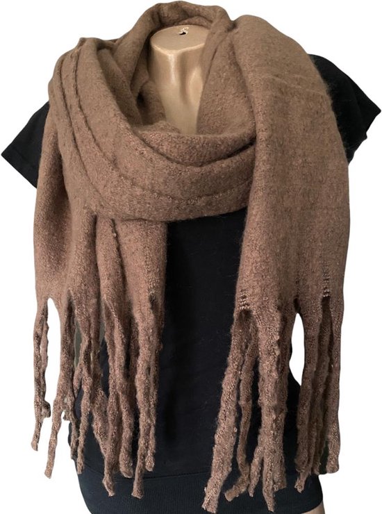 Warme Sjaal - Dikke Kwaliteit - Effen - Taupe - 180 x 50 cm (1636018#)