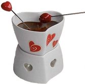 Chocoladefondue met waxinelichtje kaars, valentijnsdag, cadeautje voor hem of haar, chocolade fondue set met theelichtje, 2 persoons