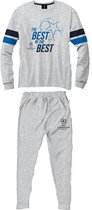Name it jongens pyjama - Voetbal - Champions league - Grey  - 134  - Grijs