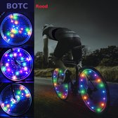 BOTC Wielverlichting fiets - Spaakverlichting LED - Lichtsnoer Fietswiel - Fiets Wiel Licht - 20 Leds -220CM - Rood
