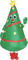 KIMU® Opblaas Kostuum Kerstboom Groen - Opblaasbaar Pak - Kerstboompak Mascotte Opblaaspak - Opblaasbare Dennenboom Kerstmis Dames Heren Festival