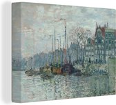 Tableau sur toile Zaandam la digue - Peinture de Claude Monet - 40x30 cm - Décoration murale