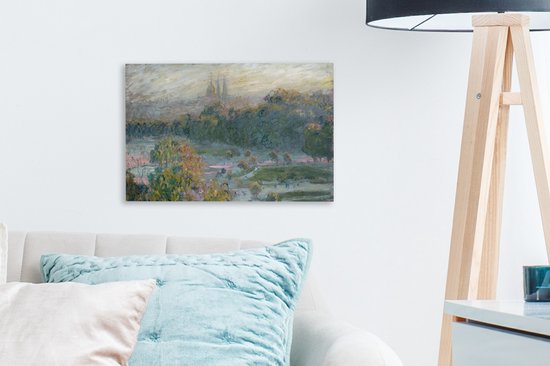 Tableau Toile Le Jardin des Tuileries - Peinture de Claude Monet - 30x20 cm - Décoration murale
