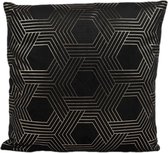 Sierkussen Velvet Geo – Zwart & Goud – 45 x 45 cm (incl. vulling)