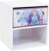 Disney Frozen Nachtkastje met laatje - 36 x 33 x 30 cm - Wit/Paars