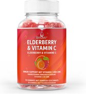 BeLive vlierbessen (elderberry) gummibeertjes met vitamine C en zink - 50 fruitgummibeertjes - ter ondersteuning van het immuunsysteem - voedingssupplement