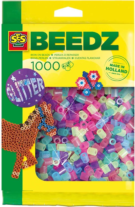 SES Beedz - Strijkkralen - Mix Glitter - 1000 stuks - PVC vrij
