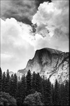 Walljar - Clouded Yosemite National Park - Zwart wit poster