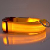 Halsband voor hond met ledlamp - Maat M - Geel