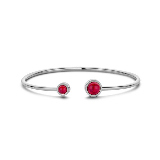 CO88 Collection 8CB-90899 Bracelet Acier - Femme - Jonc - Jaspe - Rouge -  Diamètre 4... | bol.com