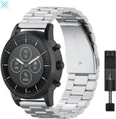 MY PROTECT® Schakel Bandje 20mm - Luxe Stalen Horlogeband geschikt voor Samsung Galaxy Watch 5/Pro/4/3/ Active 2 - Garmin Approach/ Forerunner/Venu 2 Plus/SQ/Vivomove - Polar Ignit