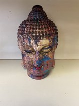 Decoratieve Boeddha - meerkleurig - hoogte 22 cm x 16 x 7 cm - polyresin - Woonaccessoires
