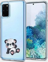 Samsung Galaxy S20 Plus siliconen pandabeer hoesje - transparant - Panda knipoog