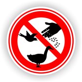 Eendjes en de vogels niet voeren waarschuwing sticker.