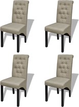 Furnibella –4x Eetkamerstoel Beige Eetstoel Stoel Keukenstoel Keuken Eet Stoelen