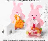 10x Uitdeelzakjes Konijn Design 6 x 11 cm - Cellofaan Plastic Traktatie Kado Zakjes - Karton - Snoepzakjes - Koekzakjes - Koekje - Cookie Bags Rabbit
