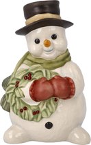 Goebel - Kerst | Decoratief beeld / figuur Sneeuwpop Aanbiddelijke wintertijd | Aardewerk, 12cm