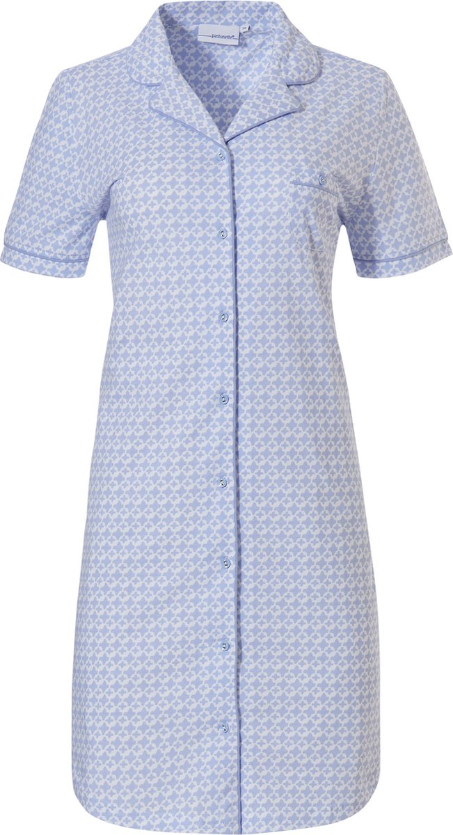 Rebelle Pastunette dames nachthemd K/M - Doorknoop - Cloud Blue - 50 - Blauw