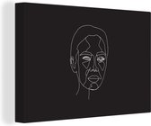 Canvas Schilderij Vrouwen - Line art - Abstract - 60x40 cm - Wanddecoratie