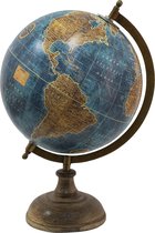 Clayre & Eef Globe 22x33 cm Gris Bois Fer Globe terrestre