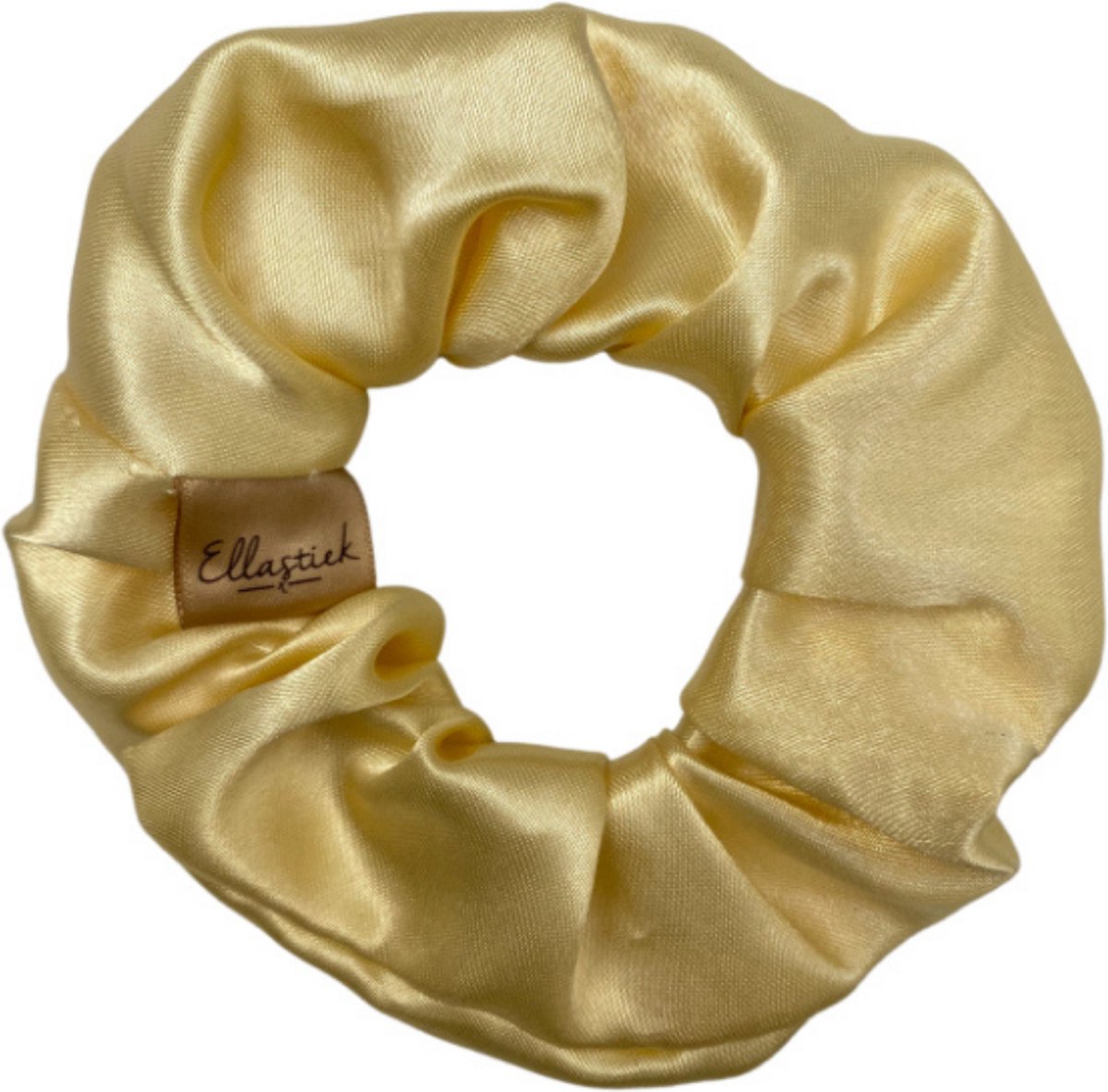 Ellastiek scrunchie geel - haarelastiekjes - haar accessoire - luxe uitstraling en kwaliteit- Handmade in Amsterdam