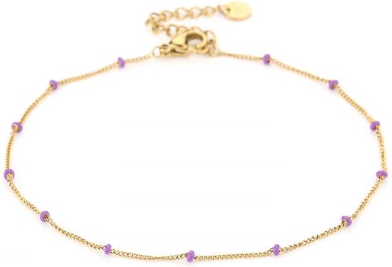 Bracelet de cheville Michelle Bijoux boules 1mm Violet