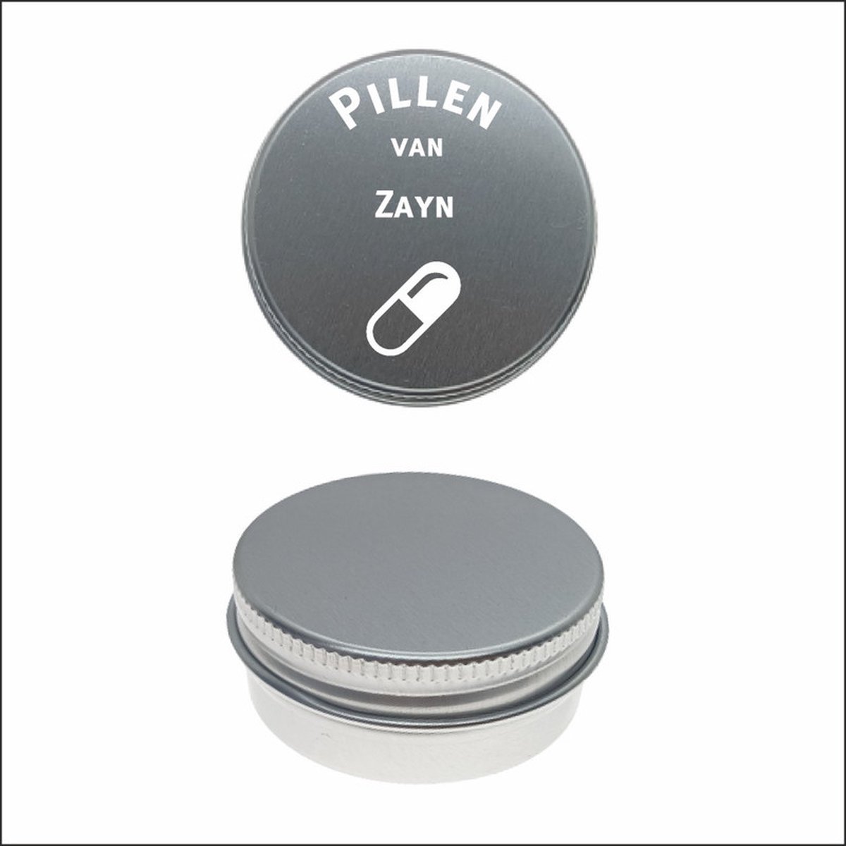 Goedkoopste Pillen Blikje Met Naam Gravering - Zayn