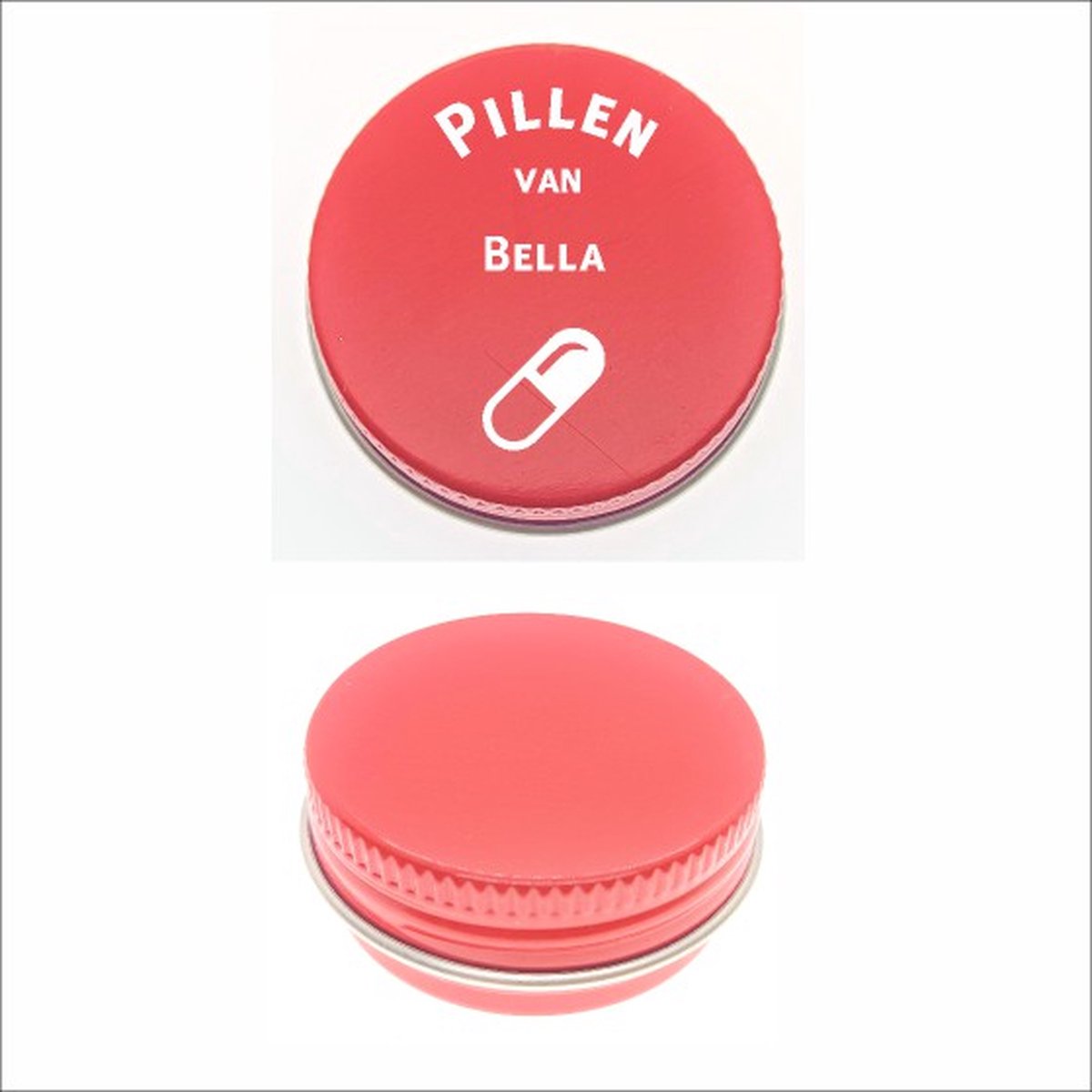 Pillen Blikje Met Naam Gravering - Bella