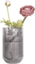 Lucy’s Living Luxe Vaas PAUL Grijs – ø 12.5x20 cm – hotel chique - binnen ––– accessoires – tuin – decoratie – bloemen – mat – glans – industrieel - droogbloemen