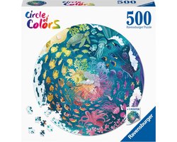 foto van Ravensburger Round puzzle Circle of colors Ocean and Submarine - Legpuzzel - 500 stukjes