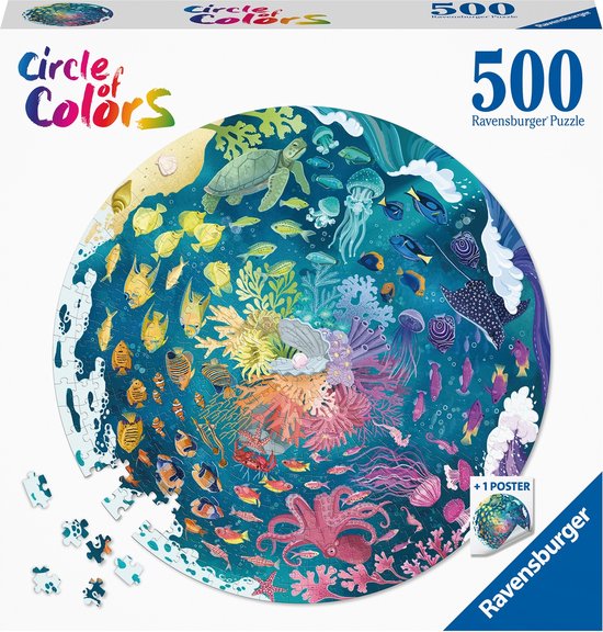 Ravensburger Round puzzle Circle of colors Ocean and Submarine - Legpuzzel - 500 stukjes