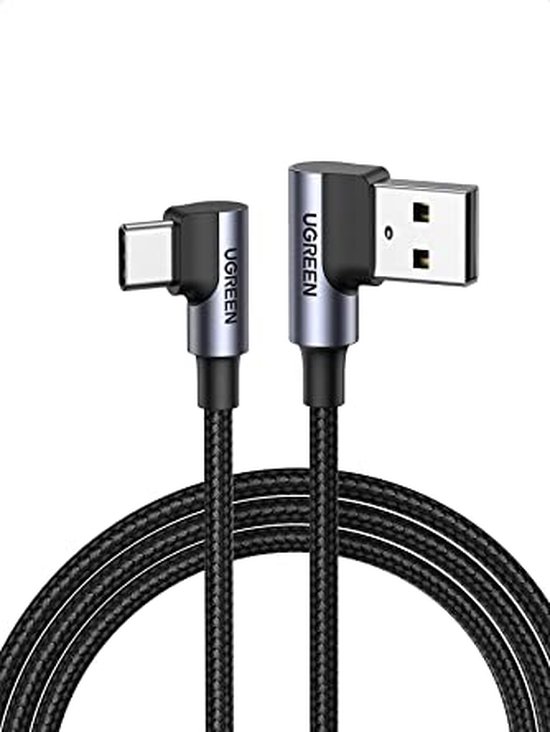 UGREEN USB Type C Kabel (0,5M) 90 Graden Snel Opladen Nylon Kabel  Ondersteunt Quick... | bol.com