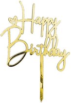 Happy Birthday Cake Topper (Goud) #1