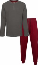 M.E.Q. - Heren Pyjama - 100% Katoen - Rood - Maat XL