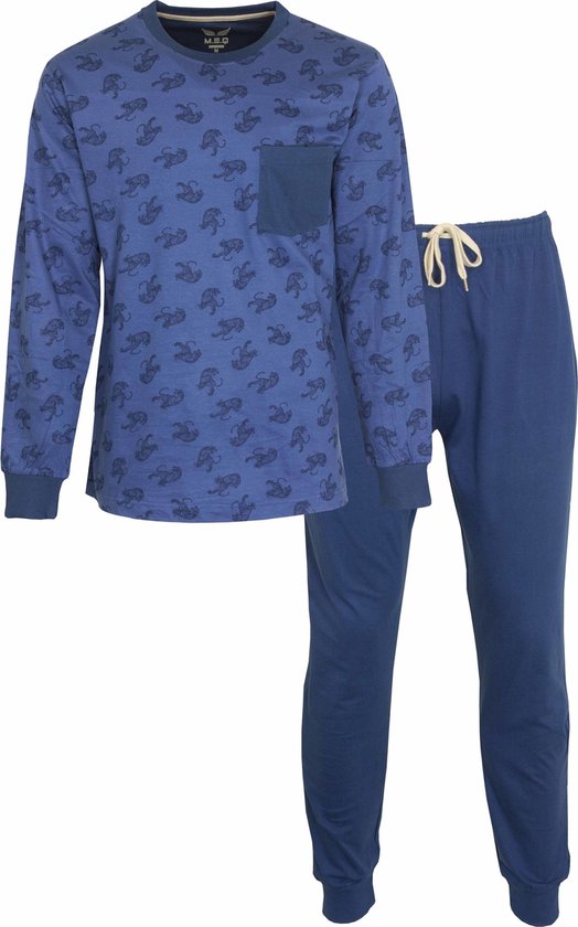 M.E.Q. - Heren Pyjama - Blauw - Maat L