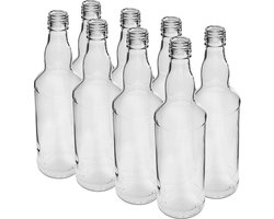 500ml bolhals glazen fles, 8stuks inclusief dopjes- wodkaflesjes - likeurflesjes