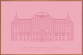 JUNIQE - Poster met kunststof lijst The Grand Budapest Hotel roze