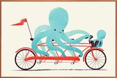 JUNIQE - Poster met kunststof lijst My Red Bike -13x18 /Kleurrijk