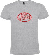 Grijs t-shirt met 'Girl Power / GRL PWR' print Rood  size M