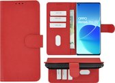Hoesje Oppo Reno6 Pro 5G - Book Case Wallet Rood Cover