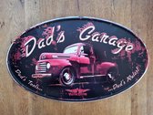 Dad's Garage - Ovaal metalen wandbord - Retro vintage American Style - 56 x 33.5 cm