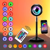 Amore Dale - Sunset lamp - 16 kleuren - Projector lamp - Zonsondergang - Afstandsbediening - App bediening - Summervibes