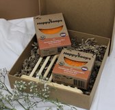 HappySoaps Orange Fruit - Cadeau voor vrouwen - Giftset vriendin - Shampoo Bar - Body Wash bar - Houten zeephouder - Natuurlijke zeep - Plasticvrij - Vegan