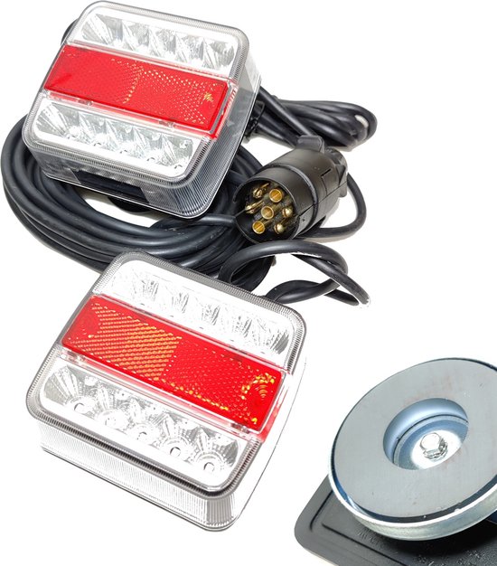 Foto: 14 leds magneet verlichting set voor aanhanger of fietsdrager met 12m kabel