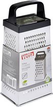 VETTA Rasp vierkant 23cm Zwart & Wit - 4-zijdig - handrasp - 4 verschillende soorten rasp - blokrasp - keukenraspen - vierkantrasp