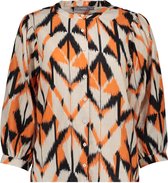 Geisha Blouse Blouse Grafische Print Waffle 23243 20 Off-white/orange Combi Dames Maat - XXL