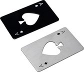 Flesopeners - Schoppen Aas - Zwart en Zilver - Feest - RVS